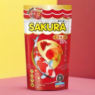 อาหารปลา SAKURA GOLD สำหรับปลาสวยงาม 50g-500g