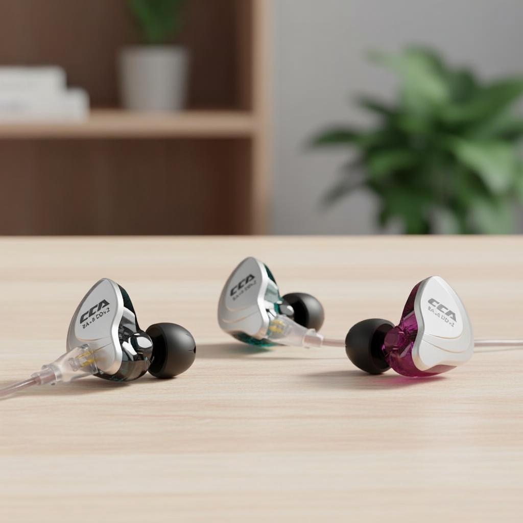 หูฟังมีสาย CCA C10 3.5 มม. หูฟังวงแหวนเหล็ก 10 ไดรเวอร์ไฮบริด HIFI ความเที่ยงตรงสูง หูฟังสําหรับเล่น