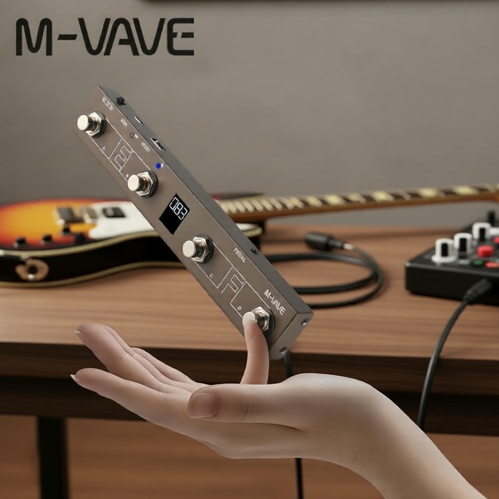 M-vave Chocolate Plus 4-ปุ่ม คอนโทรลเลอร์ MIDI, ตั้งโปรแกรมได้, ฟุตสวิตช์ พร้อมหน้าเปิดและอินเทอร์เฟ