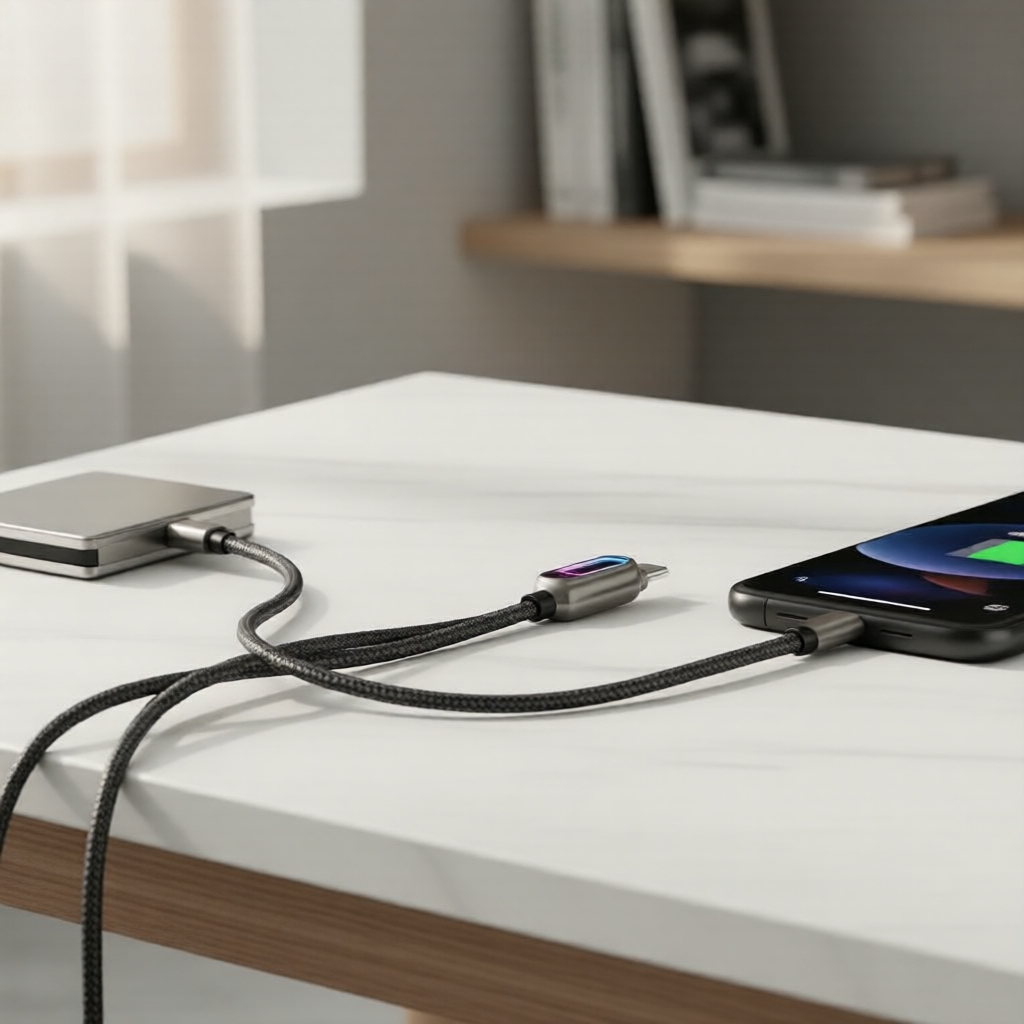 สายชาร์จเร็ว Essager 240W USB-C to USB-C พร้อมไฟหายใจ RGB หลายสี