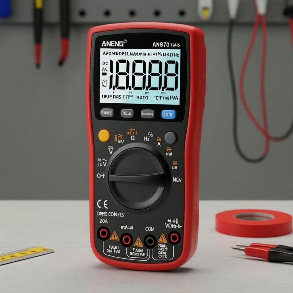 ANENG AN870 19999 จํานวนนับ เครื่องวัดมัลติมิเตอร์ทางดิจิทัล True RMS สําหรับการตรวจสอบทรานซิสเตอร์ 