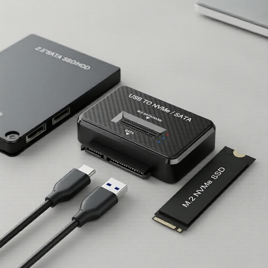 สถานีเชื่อมต่อ SSD M2: อะแดปเตอร์ USB 3.1 ความเร็ว 10Gbps สําหรับ SSD M.2 SATA/NVMe ขนาด 2.5 นิ้ว รองรับขนาด 2230 2242 2280 22110