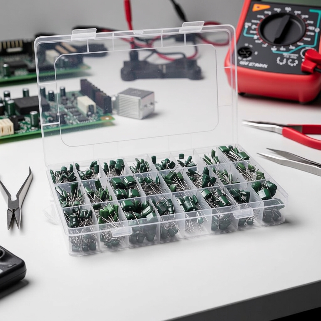 ชุดตัวเก็บประจุฟิล์มโพลีเอสเตอร์ 180/660 ชิ้น 100V 18/24 ค่า 2A331 2A471 2A561 2A681 2A102 2A102J 2A