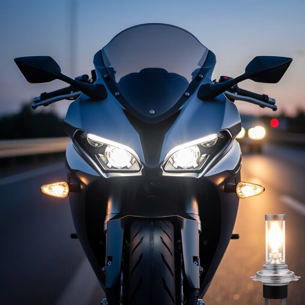 ไฟหน้ามอเตอร์ไซค์ LED H7 ขนาดกะทัดรัด 5000LM 6000K