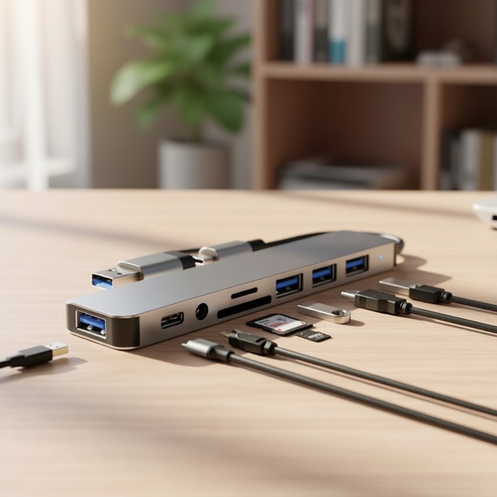 8 in 1 USB Hub พร้อม VGA, Type C, หัวคู่, เครื่องอ่านการ์ด SD/TF, 3.5mm, ความเร็วสูง สําหรับคอมพิวเต