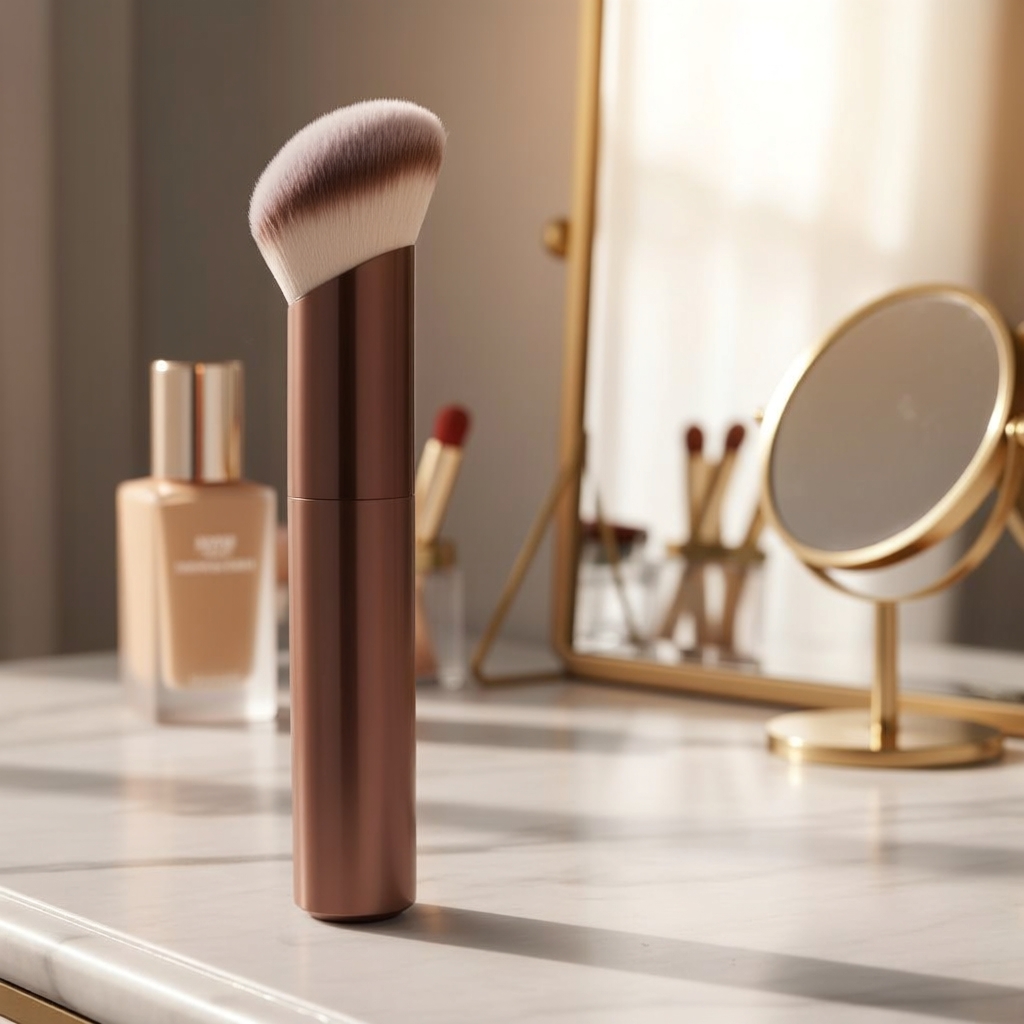 1 ชิ้น แปรงรองพื้นมุมมืออาชีพ แปรงแต่งหน้าดีไซน์หลอด แปรงคอนซีลเลอร์ แปรงแต่งหน้าครีมเหลว แปรงแต่งหน