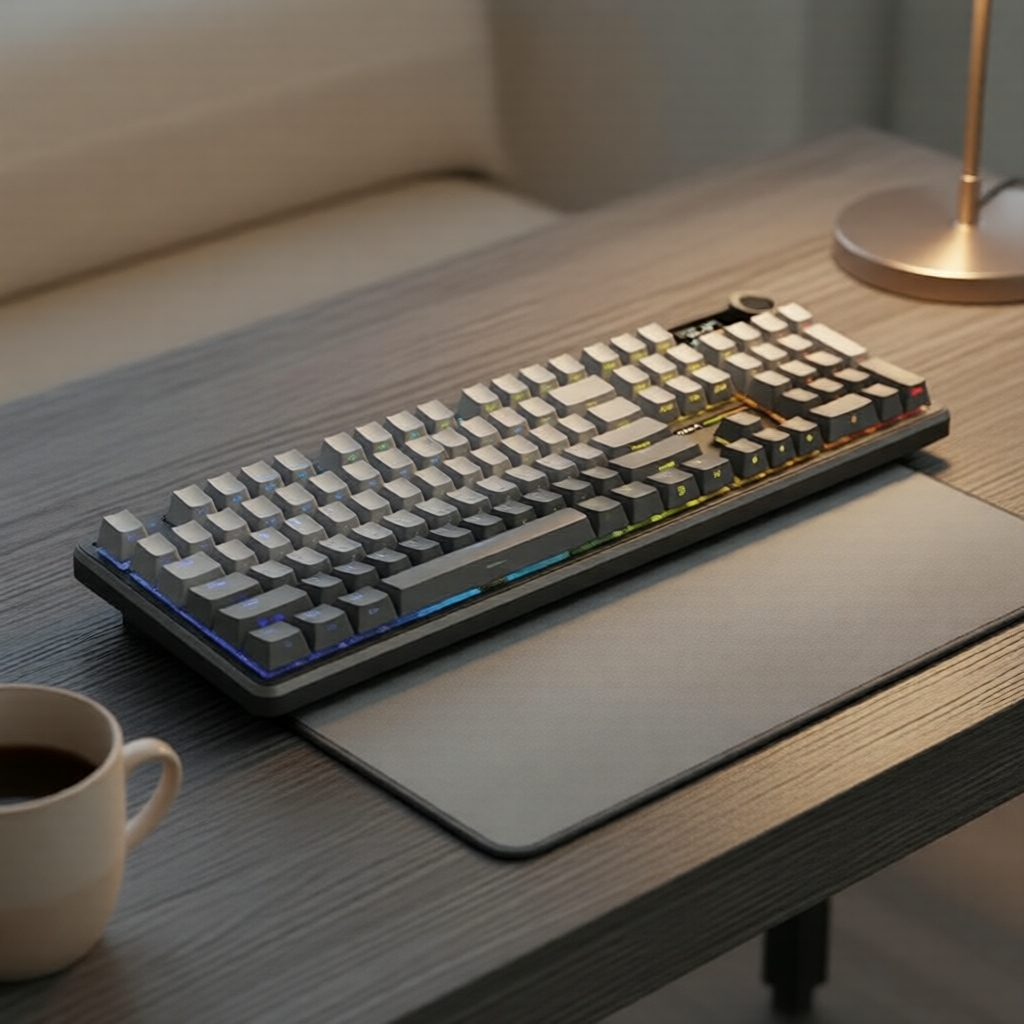คีย์บอร์ดแมคคานิคอลสําหรับเล่นเกม AULA F108 Pro RGB, โหมดการเชื่อมต่อสามแบบ, ปุ่มหมุนมัลติฟังก์ชัน, 