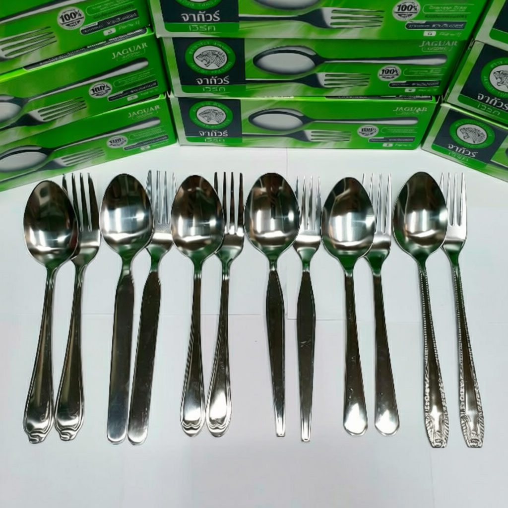 Jaguar ช้อนส้อม สแตนเลส อย่างหนา 6คู่