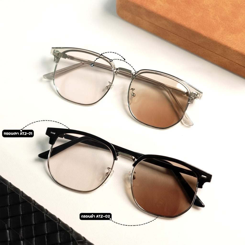 AT2 แว่นออโต้ ออกแดดเปลี่ยนสี ผู้ชาย หญิง