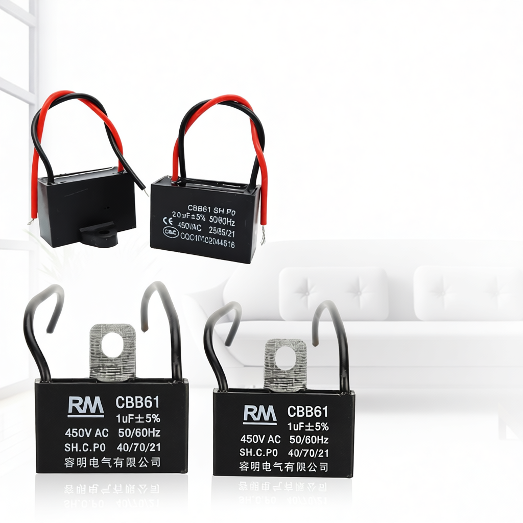 คาปาซิเตอร์พัดลม RM CBB61 1.2uF/1.5uF/1.8/2.0/2.5uF อะไหล่พัดลม HATARI