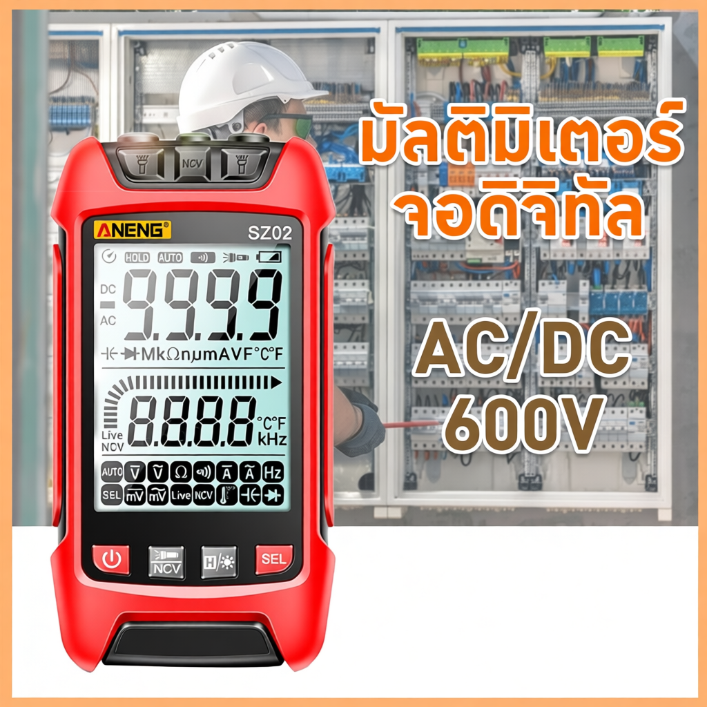 Aneng-SZ02 เครื่องทดสอบมัลติมิเตอร์ดิจิทัล ทรานซิสเตอร์ ความจุไฟฟ้าอัตโนมัติ ตัวต้านทานอุณหภูมิอื่น