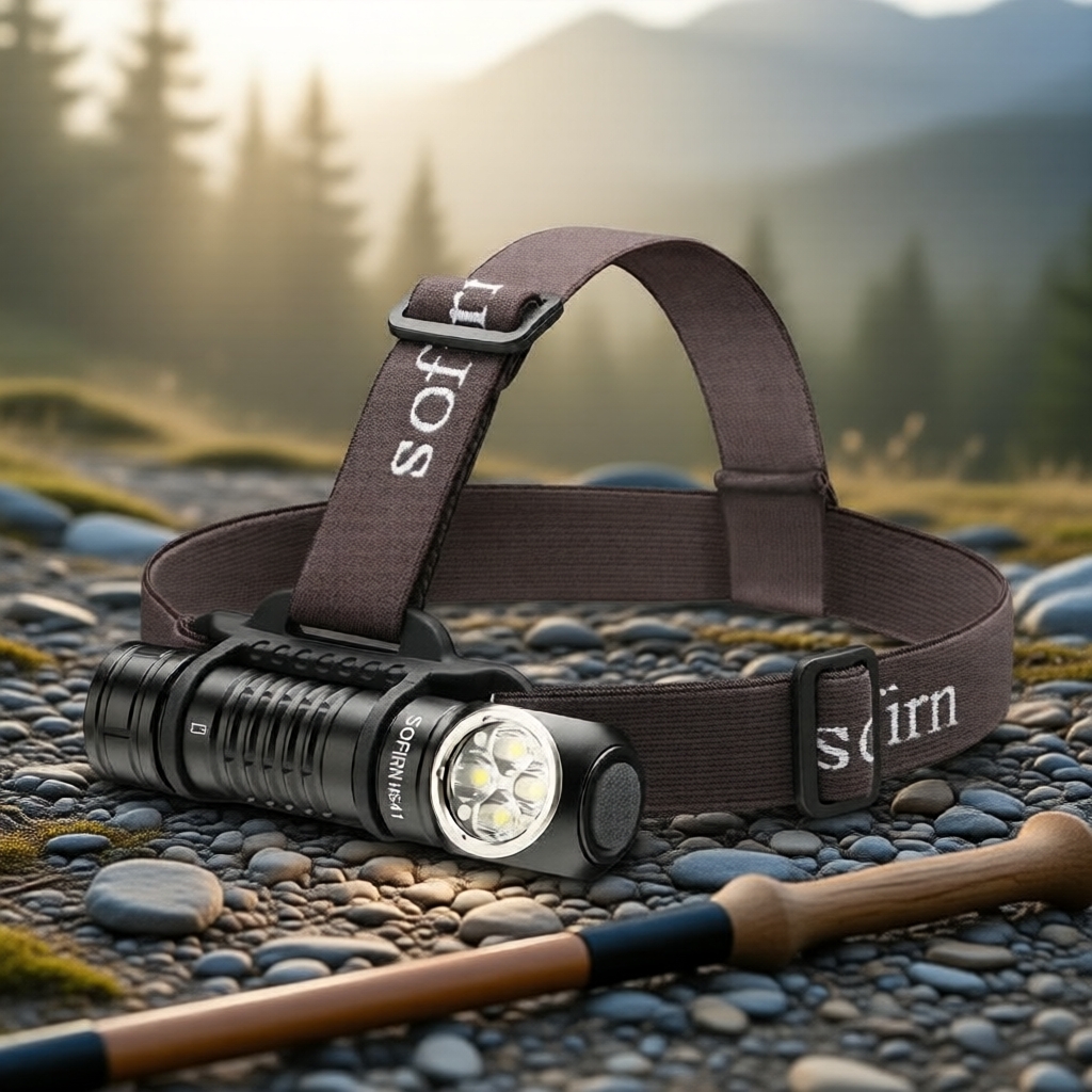 Sofirn HS41 ไฟฉายคาดหัวความสว่าง 4000 ลูเมน ชาร์จไฟผ่าน USB-C ใช้แบตเตอรี่ 21700 มุมตั้งตรง