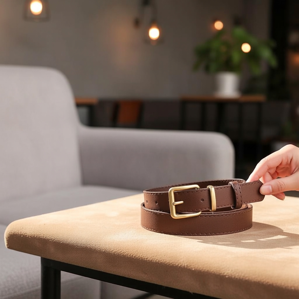 เข็มขัดหนังกลับวินเทจ MOYENNE, แฟชั่นสําหรับผู้ชายผู้หญิง