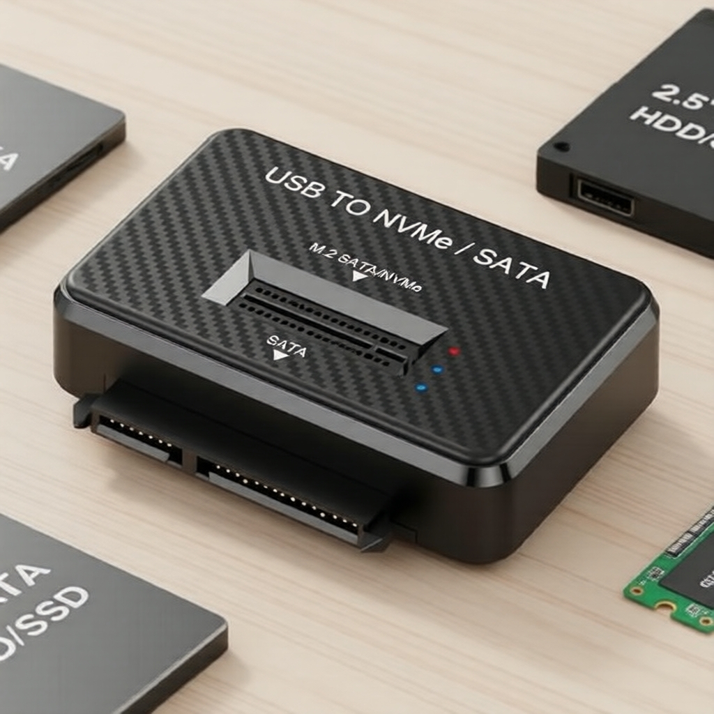อะแดปเตอร์ USB 3.1 10Gbps M.2 NVMe/NGFF เป็น SATA สําหรับกล่องไดรฟ์ SSD 2.5 นิ้ว รองรับ M.2 2230, 2242, 2280, 22110