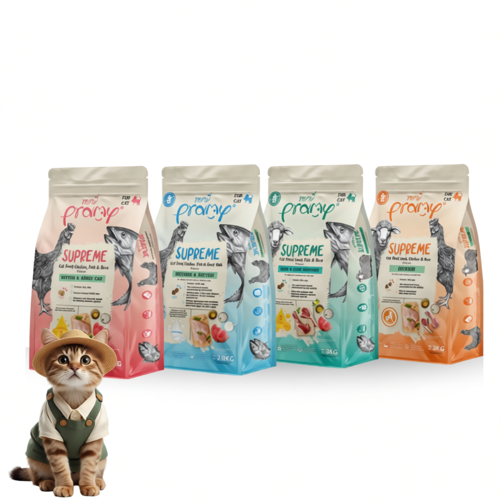 Pramy Supreme อาหารเม็ดแมว ถุงซิปล็อค ขนาด 2.8kg-3.2kg