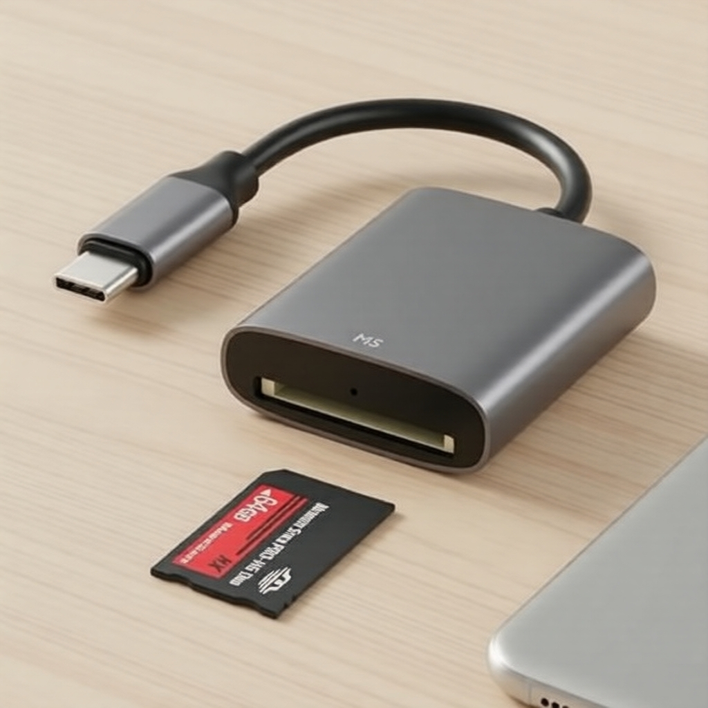 อะแดปเตอร์เครื่องอ่านการ์ด 2 ชิ้น USB-C MS/MS Pro สําหรับ iPhone/MacBook/แล็ปท็อป Memory Stick