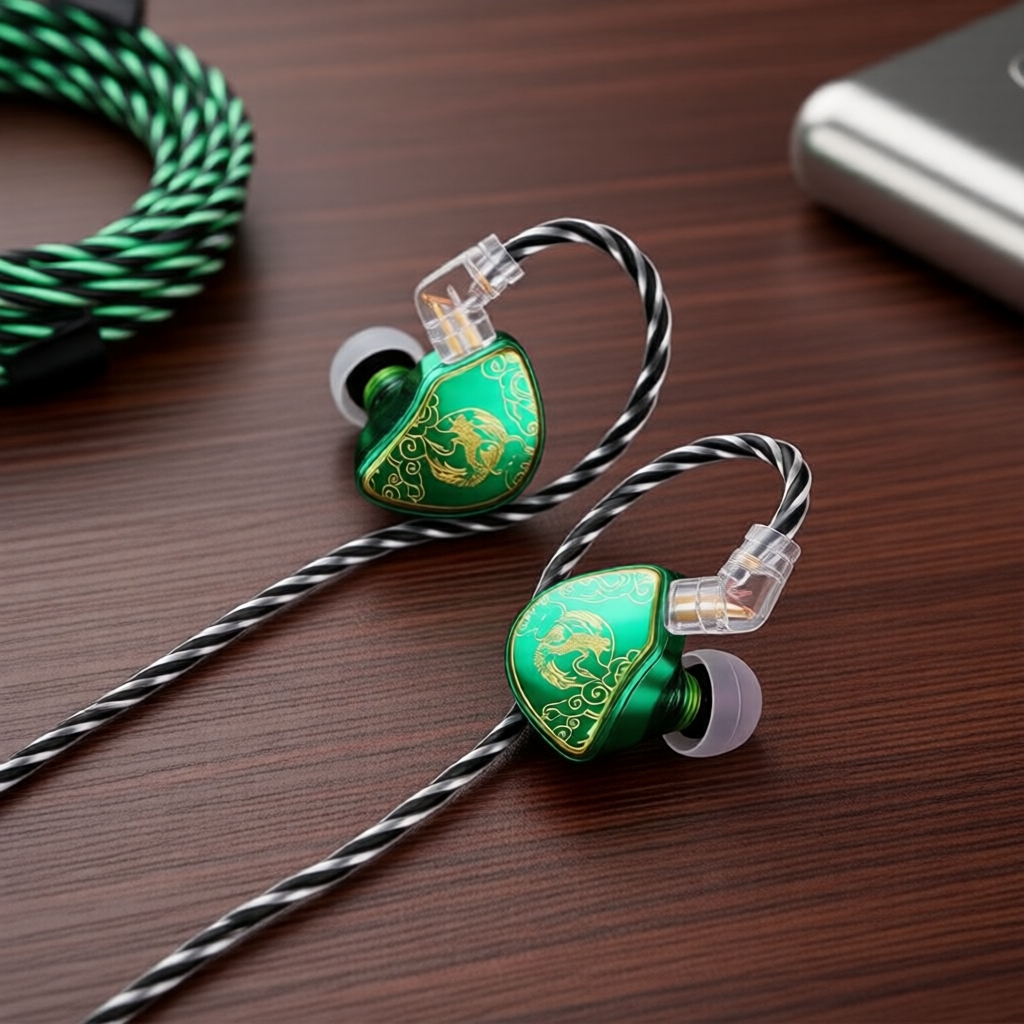 หูฟังอินเอียร์ TANGZU Waner SG Green แบบไดนามิก, ไดอะแฟรม PET ระดับ HiFi Monitor