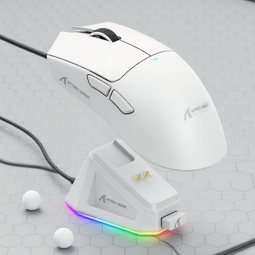 Attack Shark X11 เมาส์เกมมิ่ง 3 โหมด ใช้เซ็นเซอร์ PAW3395 ความละเอียดสูง มาพร้อมไฟ RGB และแท่นชาร์จ