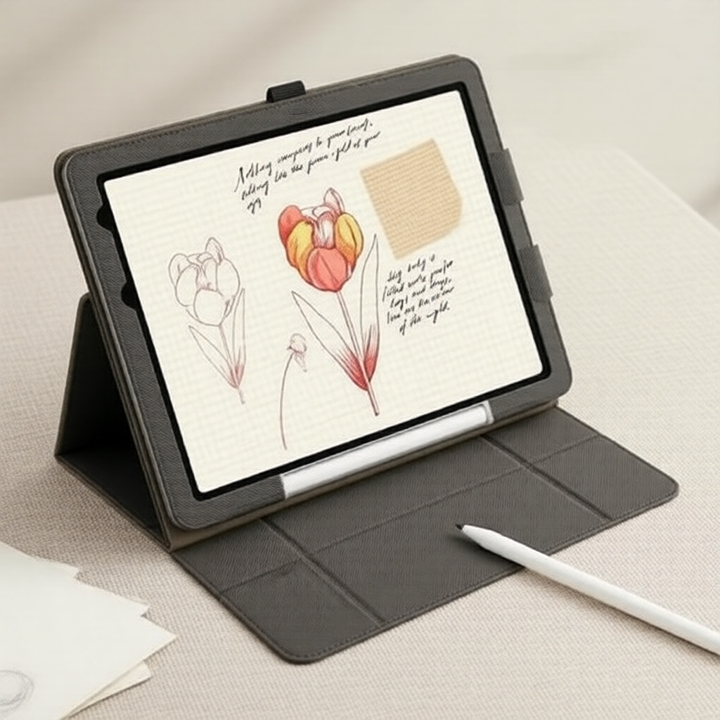 เคสแท็บเล็ต XP-Pen NotePad 10.9 นิ้ว ทําจากหนัง PU, ขาตั้ง และป้องกันการตก