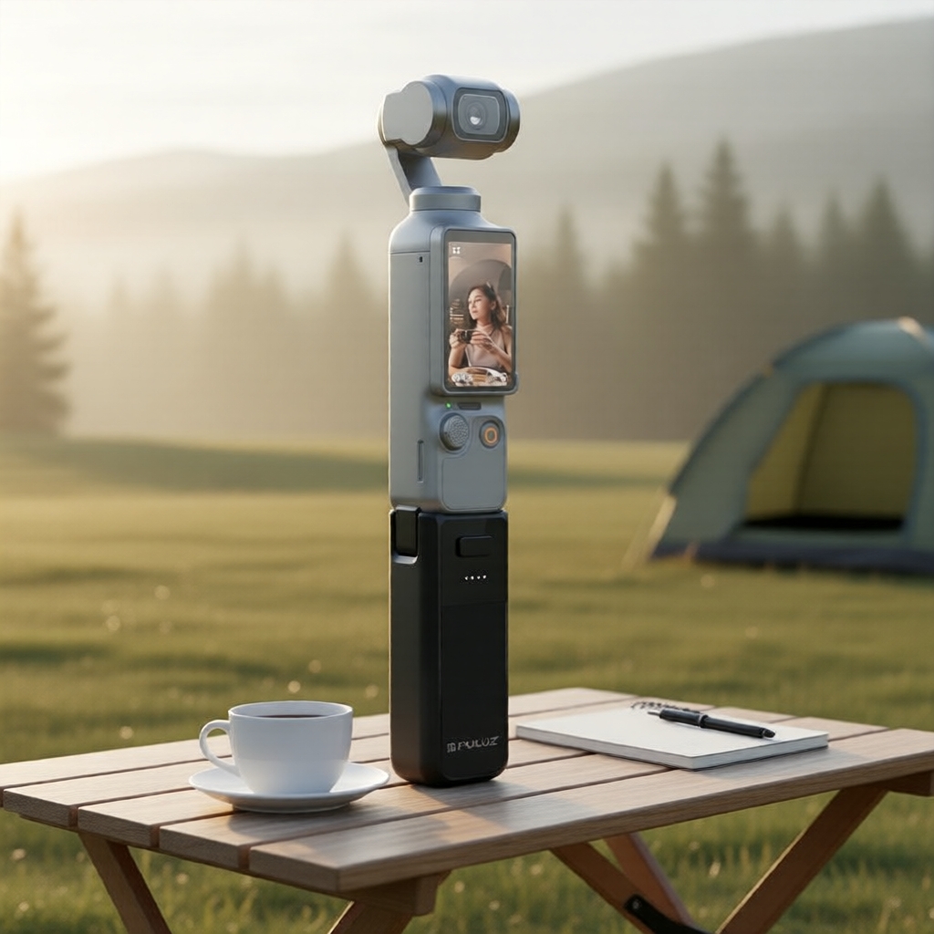 DJI Osmo Pocket 3 PULUZ ด้ามจับแบตเตอรี่ 2800mAh (สีดํา), พร้อม HD, ใช้งานง่าย, แข็งแรง