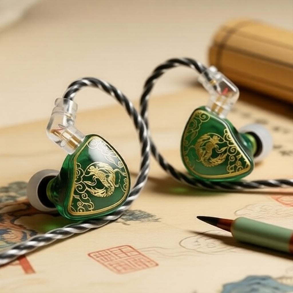 หูฟังอินเอียร์ TANGZU Waner SG Green Edition, ไดอะแฟรม PET, สายทองแดงปลอดออกซิเจน, 2 พินถอดออกได้ 0.