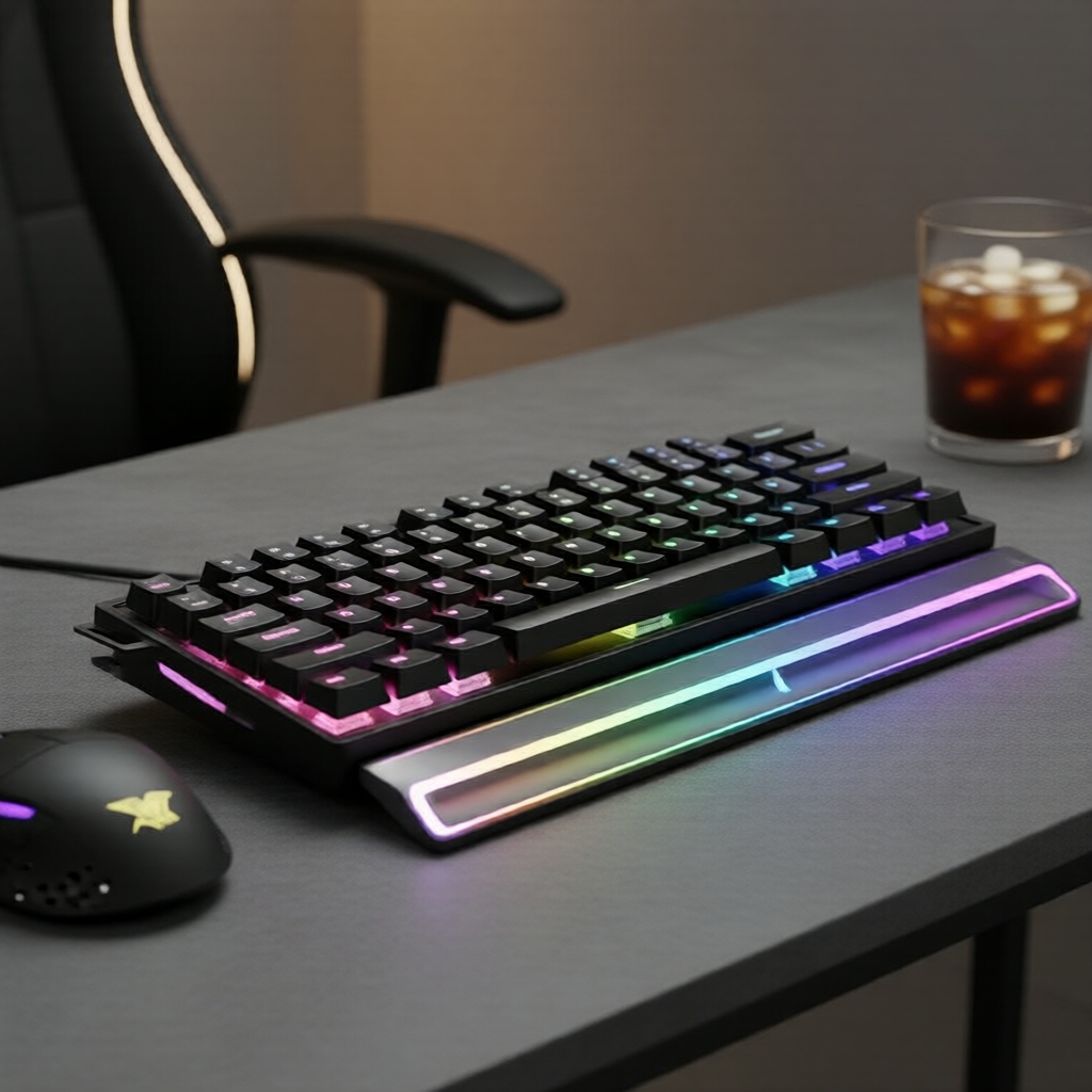 คีย์บอร์ดแมคคานิคอลแบบสาย AULA Win 60HE สีดํา สวิตช์แม่เหล็ก ปรับแต่งไฟ RGB เหมาะสําหรับการเล่นเกม F