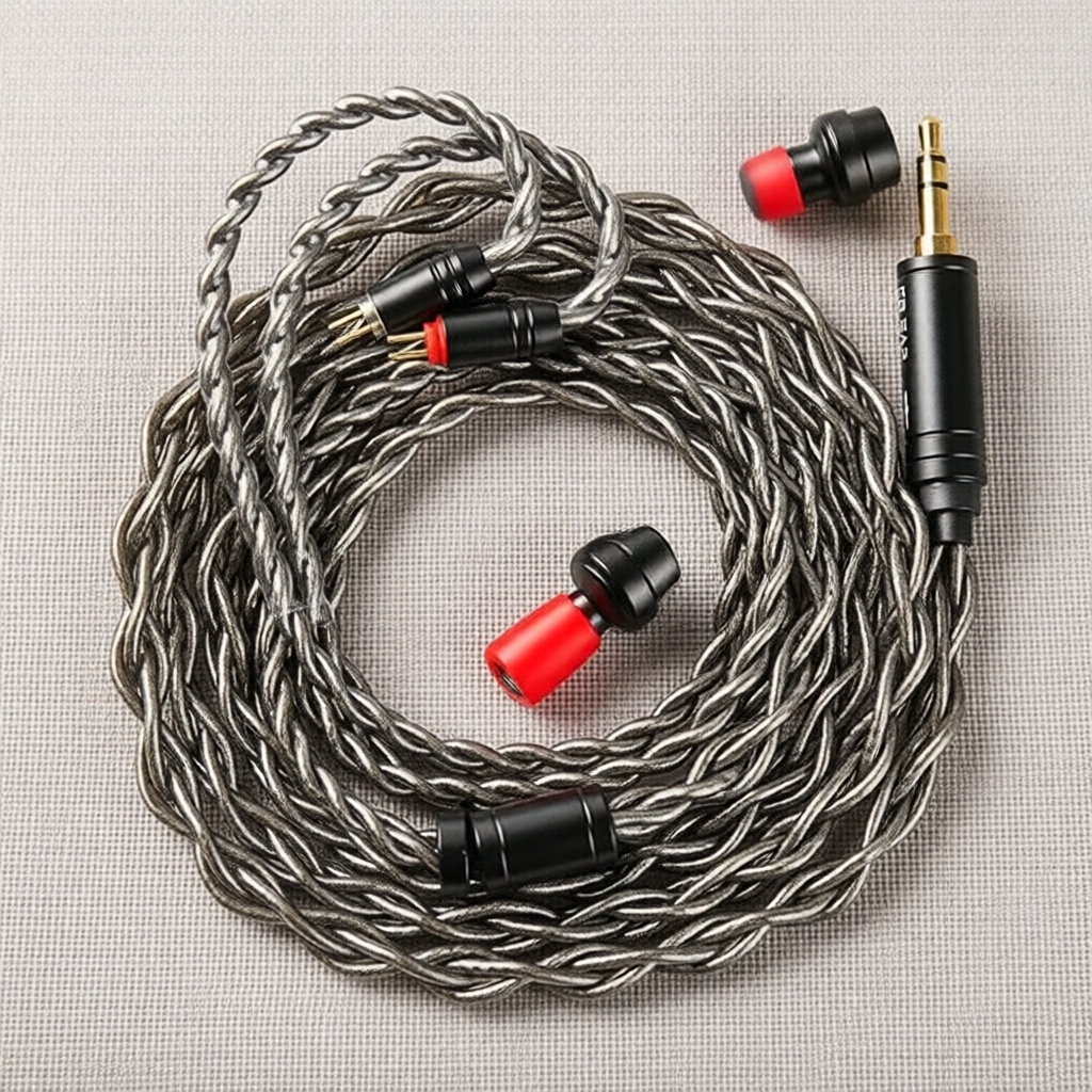 KBEAR 6N สายทองแดงชุบเงิน 4 เส้น 252 แกน สําหรับหูฟัง KZ ZS10 PRO แบบ 2 ขา, สายเงินฟอยล์ สําหรับ Tan