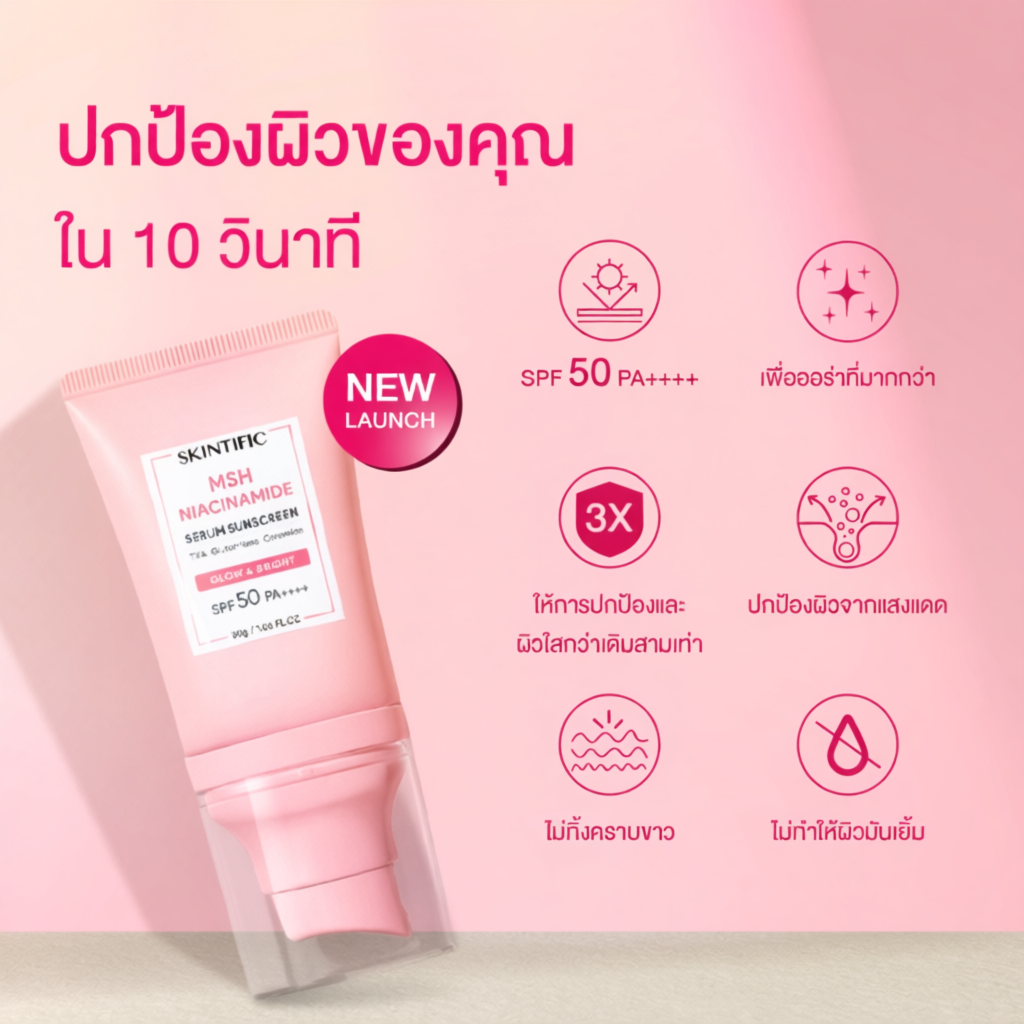 SKINTIFIC- Niacinamide Brightening Serum Sunscreen