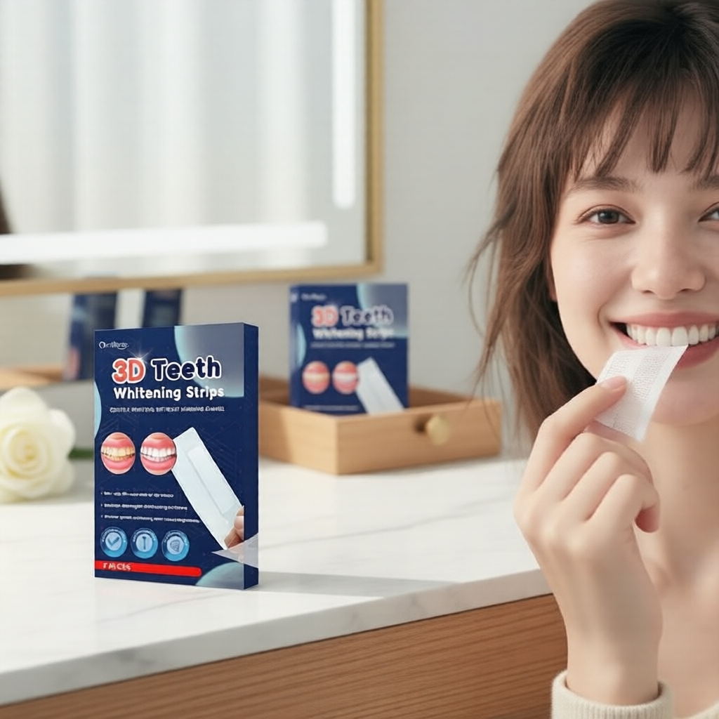 ชุดฟอกฟันขาว Dazzling Smile 7 ชิ้น, ส่วนผสมปาเปนและโพแทสเซียมซอร์เบต, 1 ชิ้น, ผลลัพธ์ชัดเจน