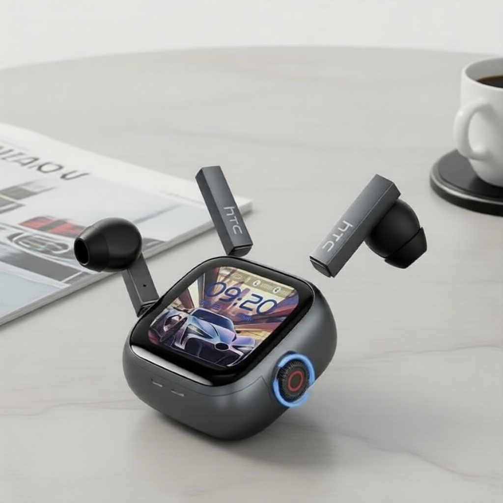 หูฟังไร้สาย HTC NE40 AI แปลภาษา Bluetooth 6.0 สมาร์ท LED เสียง HiFi ANC กันน้ํา