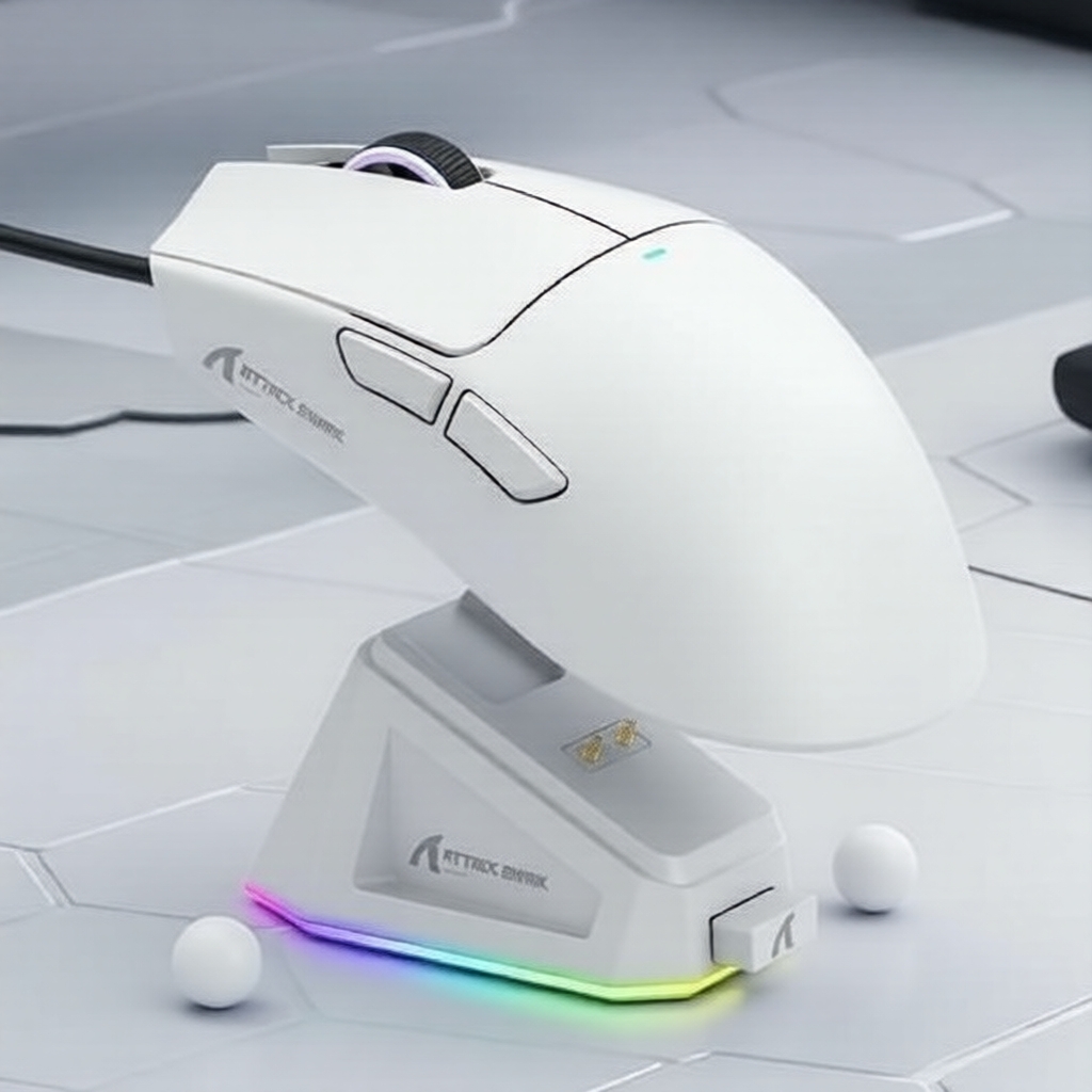 Attack Shark X11 เมาส์เกมมิ่ง 3 โหมด, เซ็นเซอร์ความแม่นยําสูง PAW3395, ไฟ RGB และแท่นชาร์จ