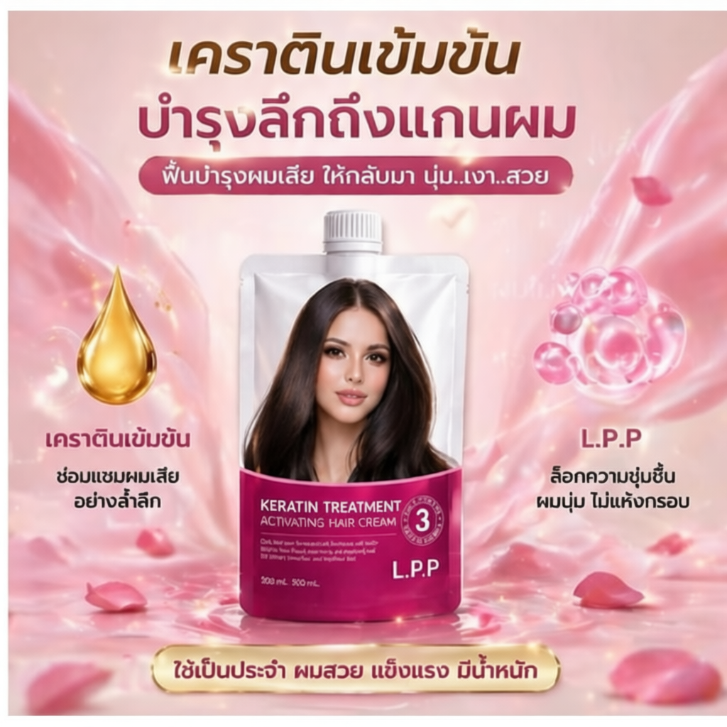เคราตินสดเกรดพรีเมี่ยม ที่สุดของ LPP ต้องMFเท่านั้น บำรุงผม