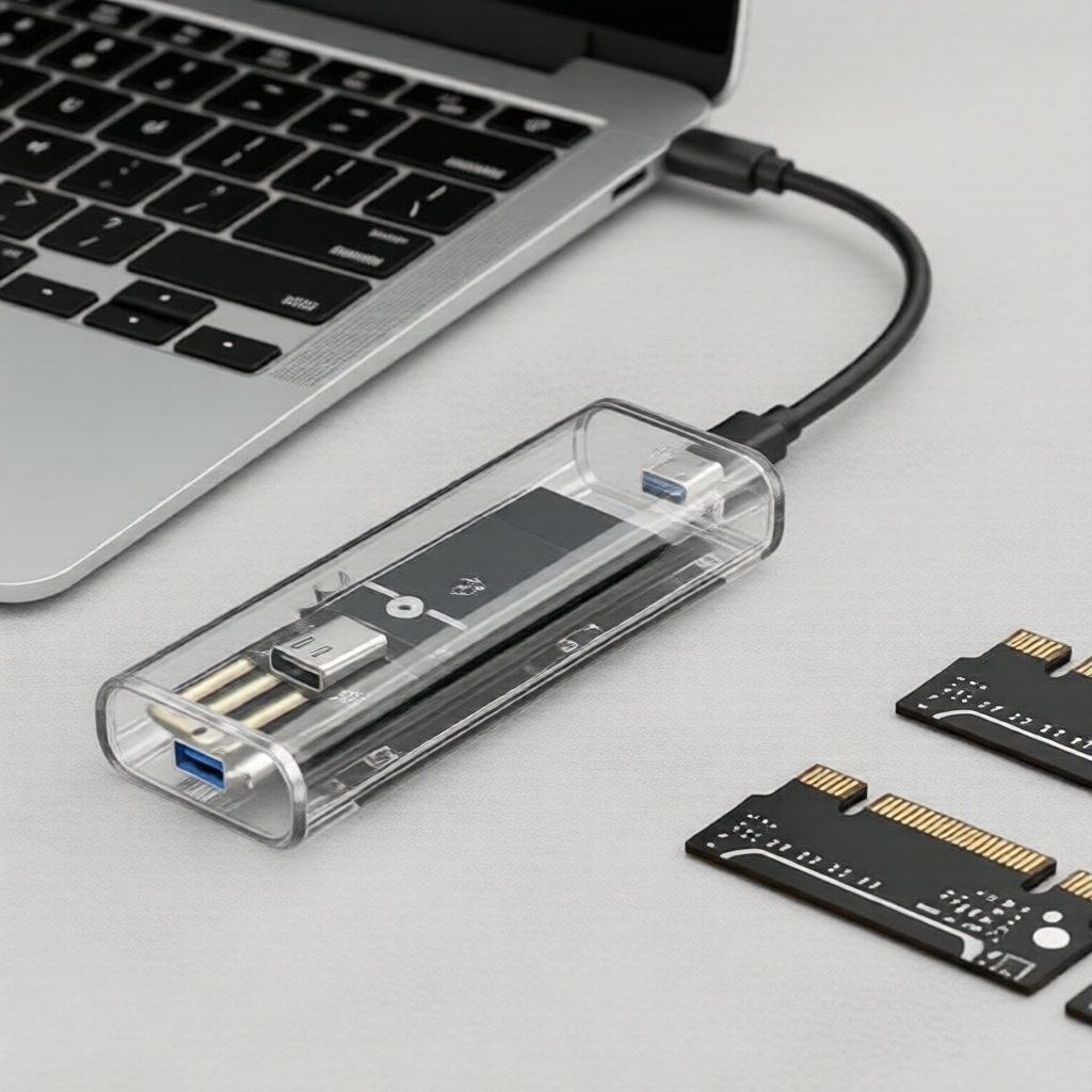 กล่องอะแดปเตอร์ฮาร์ดดิสก์ M.2 NVMe และ NGFF SSD เป็น USB 3.1 ความเร็ว 10Gbps