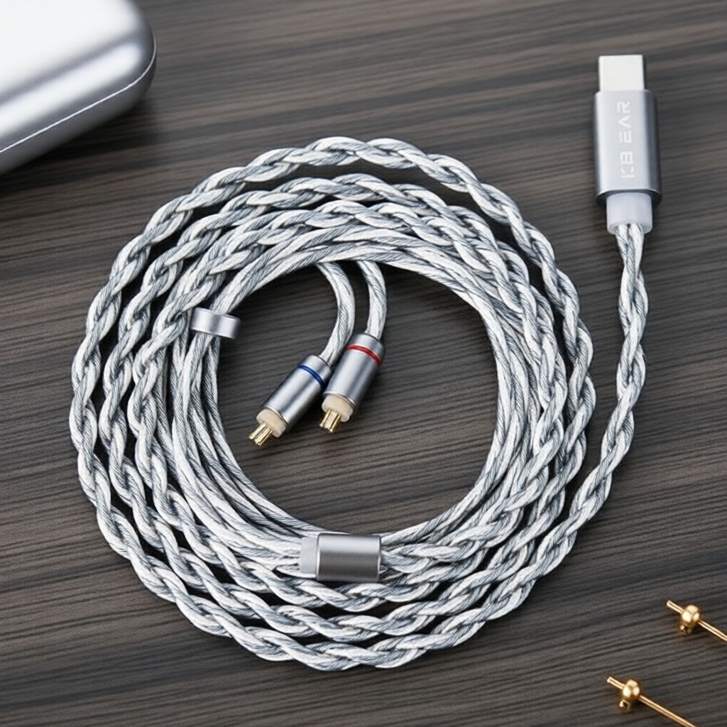 KBEAR 5N OFC ชุบเงิน สายหูฟังอินเอียร์ CX01 สายเปลี่ยนหัว USB-C สําหรับซีรีส์ KZ/CCA