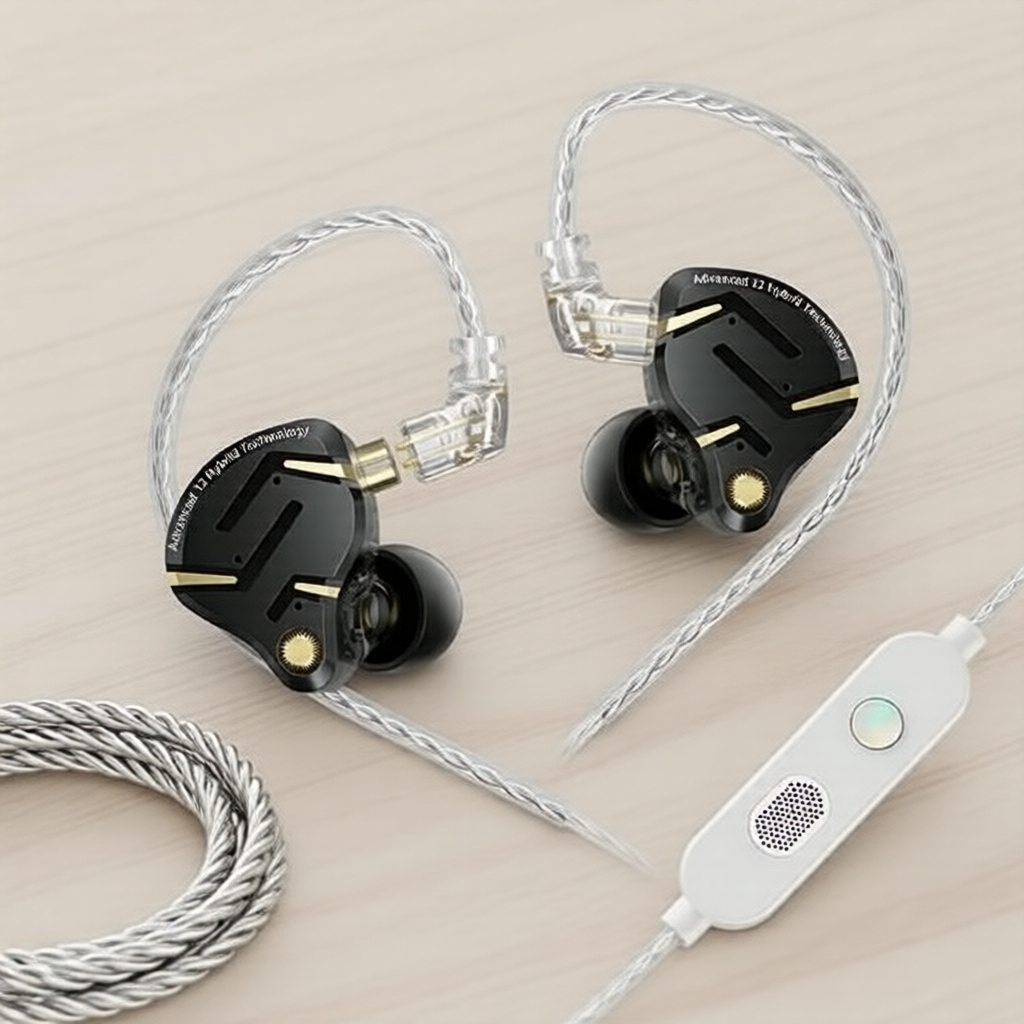 หูฟังอินเอียร์แบบผสม 6 ไดรเวอร์ KZ ZS12 PRO 2: 5BA+1DD, มีสาย, เสียง HiFi สําหรับนักฟังเสียงและเกมเมอร์