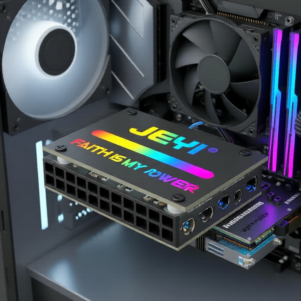 JEYI ATX 24Pin 90-องศา อะแดปเตอร์ RGB, 18 โหมดไฟ, สําหรับพาวเวอร์ซัพพลายเมนบอร์ด
