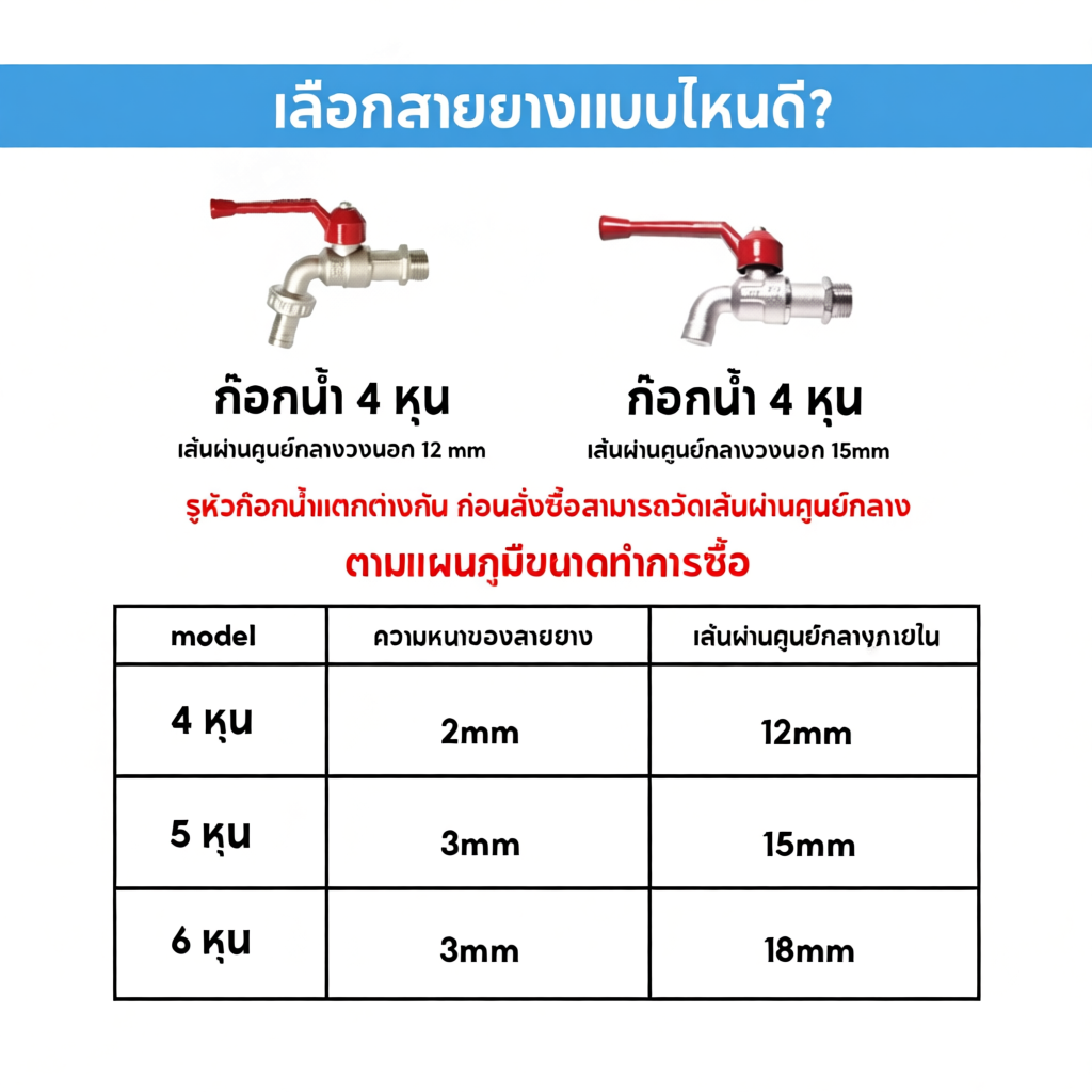 KUJIRA สายยาง 4 หุน / 5 หุน / 6 หุน ชั้นของท่อยาง นิ่ม เด้ง