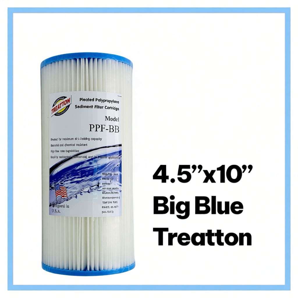 Treatton ไส้กรองน้ำ แบบจีบ Pleated Filter PP Big blue 10" นิ้ว 5 20 50 ไมครอน