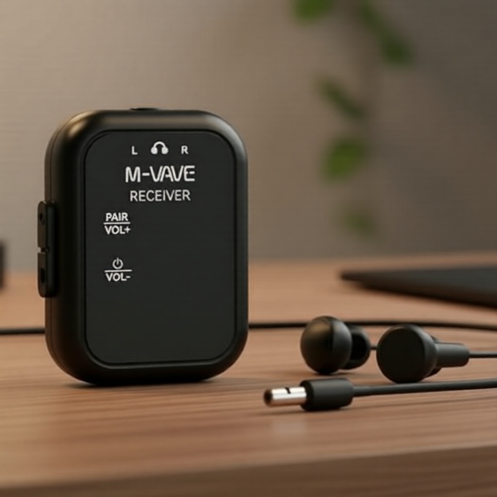 ตัวรับสัญญาณไร้สาย M-VAVE WP-12 ความถี่ 2.4GHz, แบตเตอรี่ใช้งานได้นาน 24 ชม. & ความหน่วงต่ําพิเศษ เห