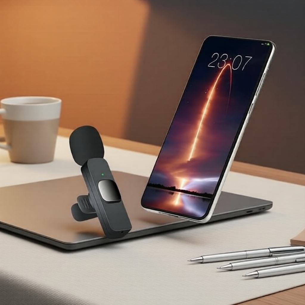 ไมโครโฟนหนีบปกเสื้อแบบมืออาชีพ USB-C K9 Studio Elite สําหรับเกมมิ่งและการถ่ายทอดสด