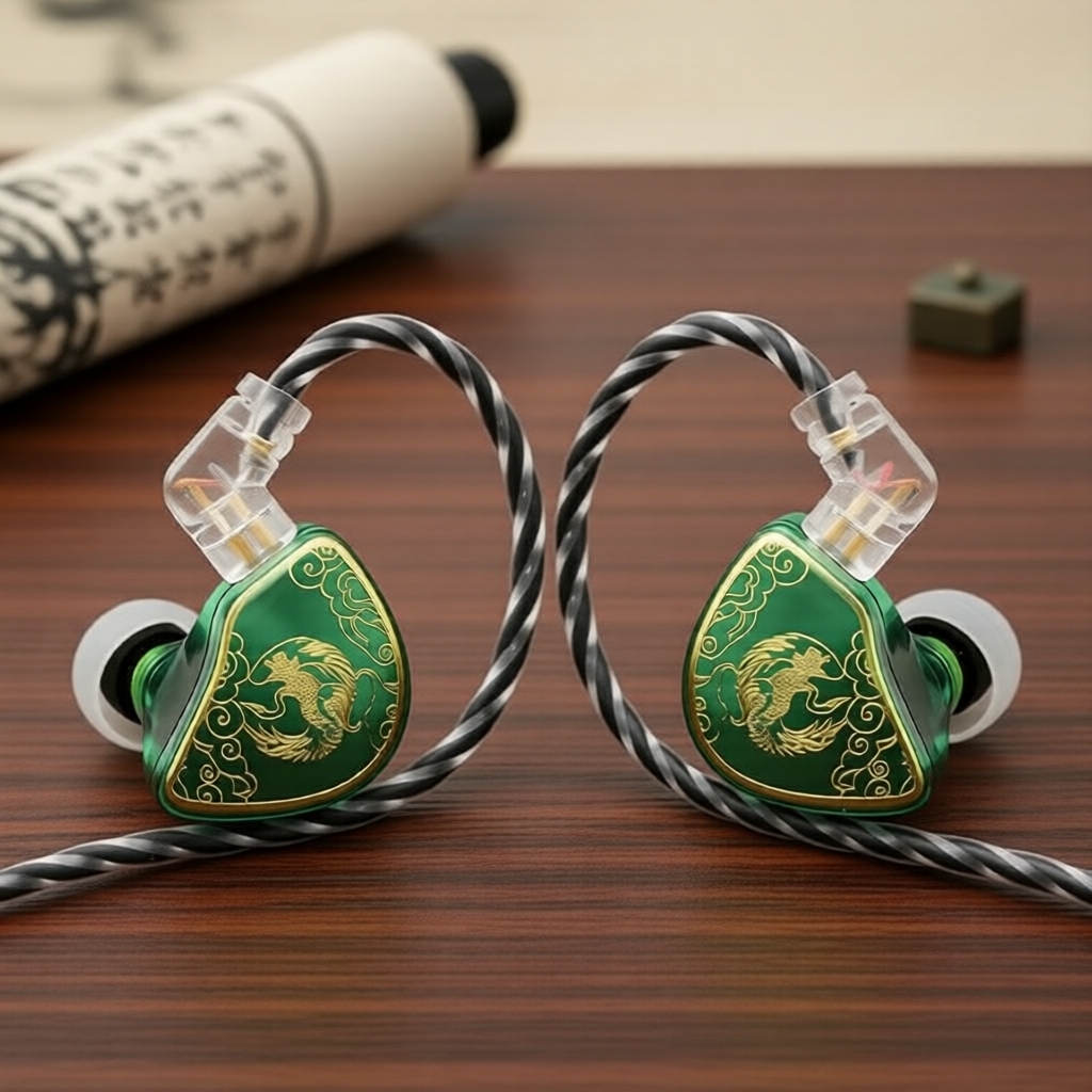 หูฟังอินเอียร์ TANGZU Waner SG สีเขียว ใช้ไดร์เวอร์ไดนามิกแบบ PET สายเคเบิล OFC 0.78 มม. 2 พิน
