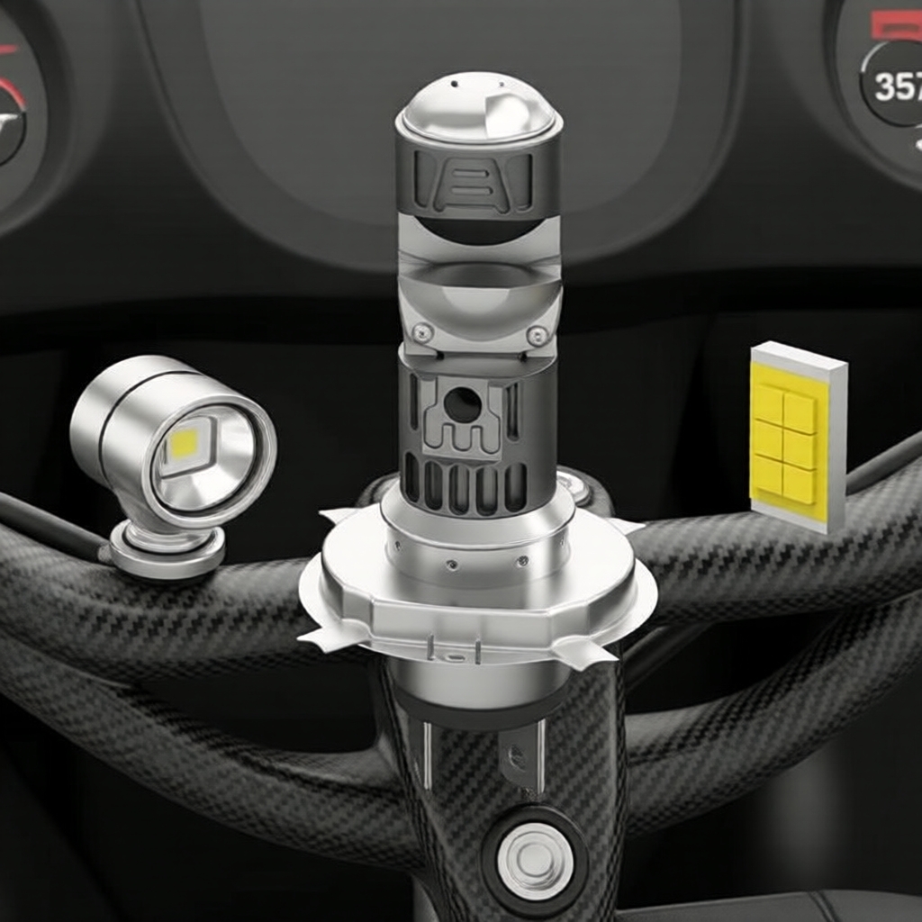 ชุดไฟหน้า LED 1 ชิ้น 9-60V H4/P15D/T19 สําหรับมอเตอร์ไซค์ รถ ATV UTV
