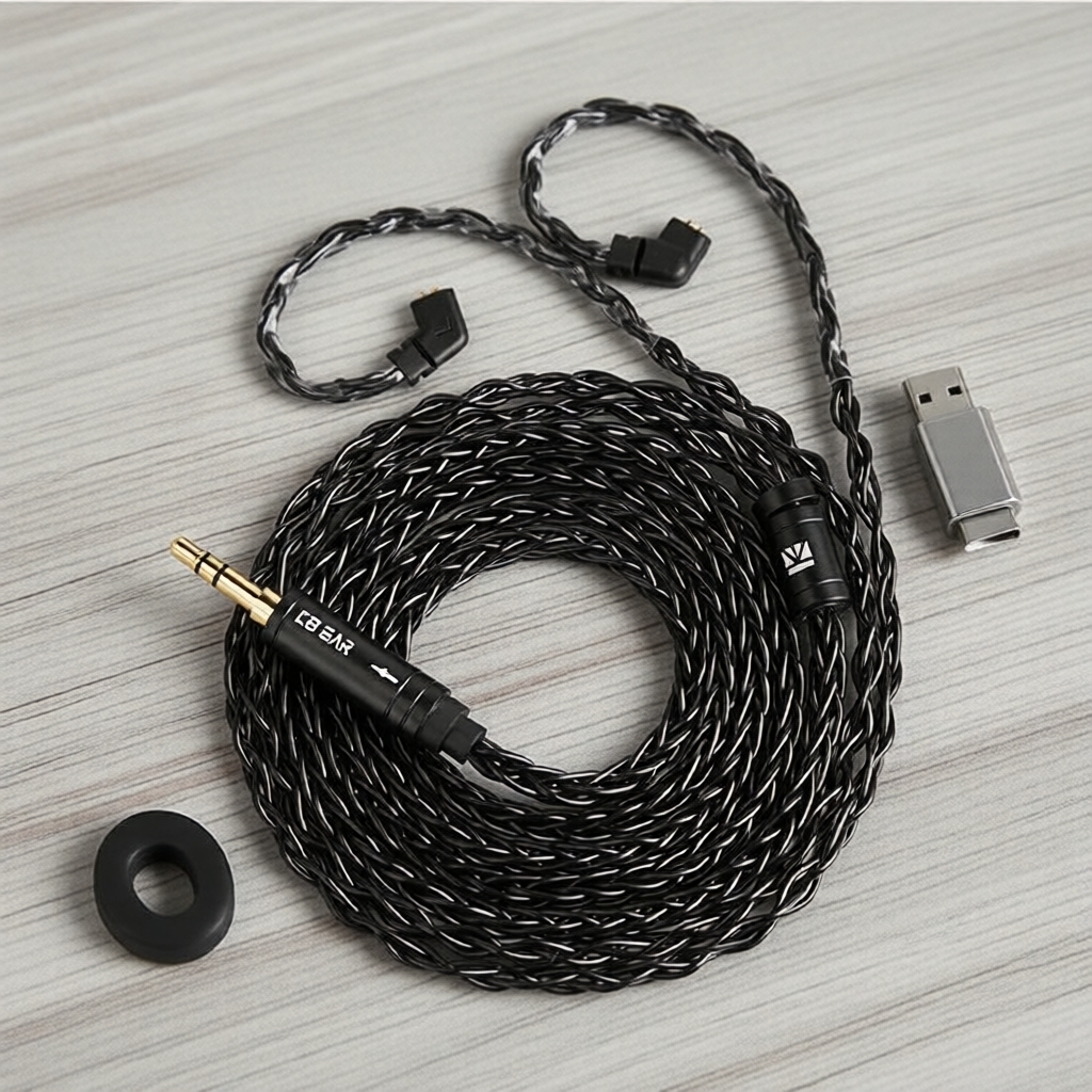 สายหูฟังสํารอง KBEAR 2-พิน 8 แกน 4N OFC เคลือบเงิน ST12 สําหรับหูฟังแบบ In-Ear Monitor