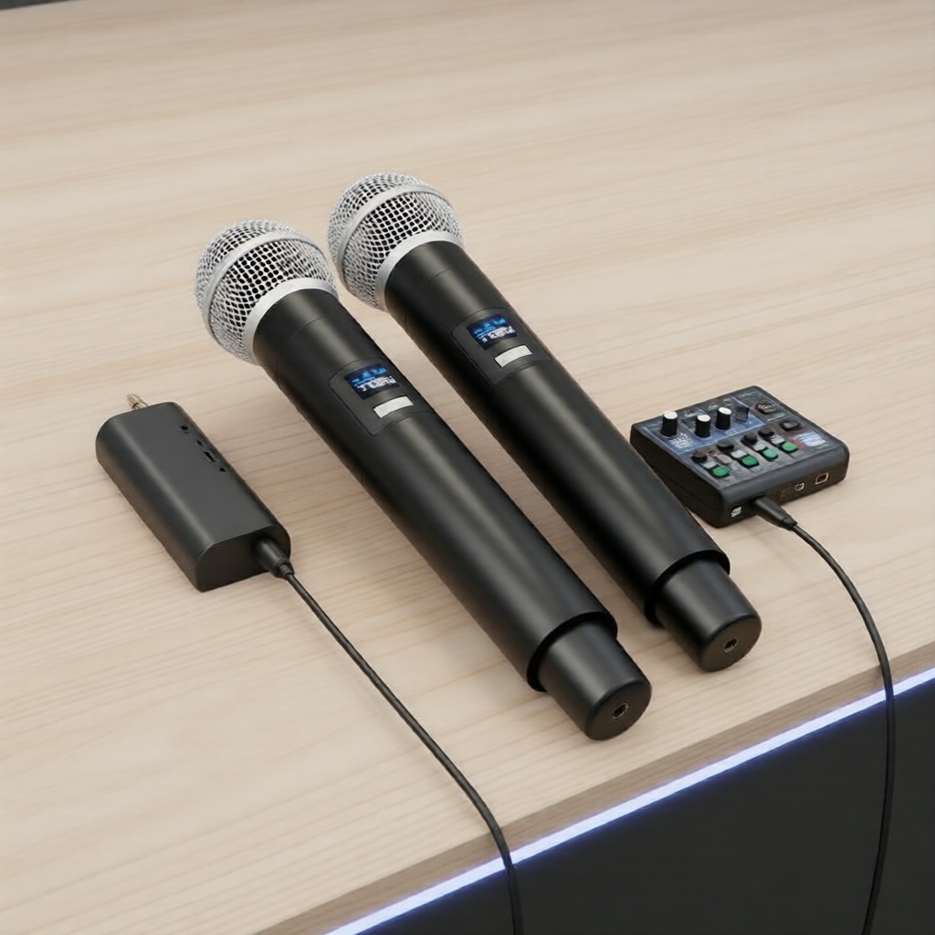 ไมค์ไร้สายคู่ UHF BOMGE BG-262 สําหรับคาราโอเกะ โบสถ์ และงานปาร์ตี้มืออาชีพ