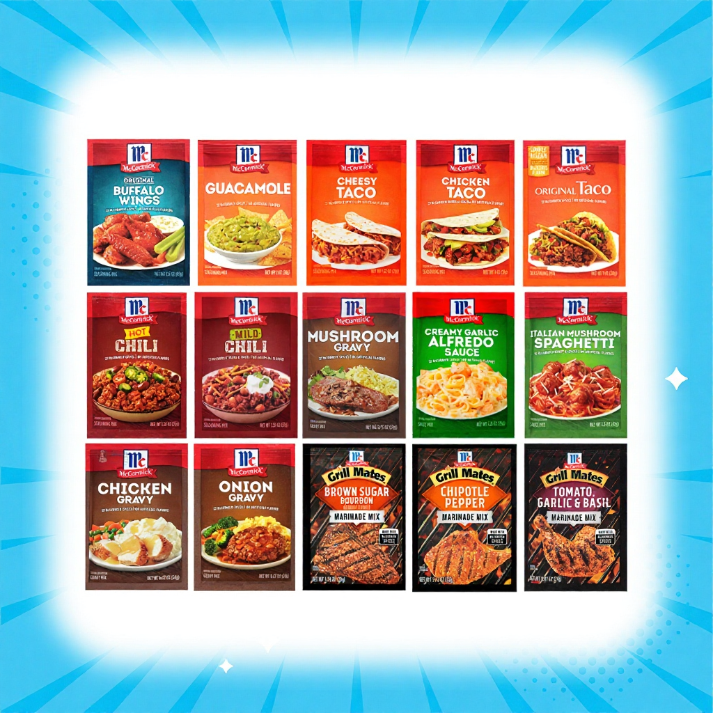 แม็คคอร์มิค ผงเครื่องปรุง Italian Mushroom Spaghetti Taco Buffalo Wings Brown Sugar Creamy Garlic Ch