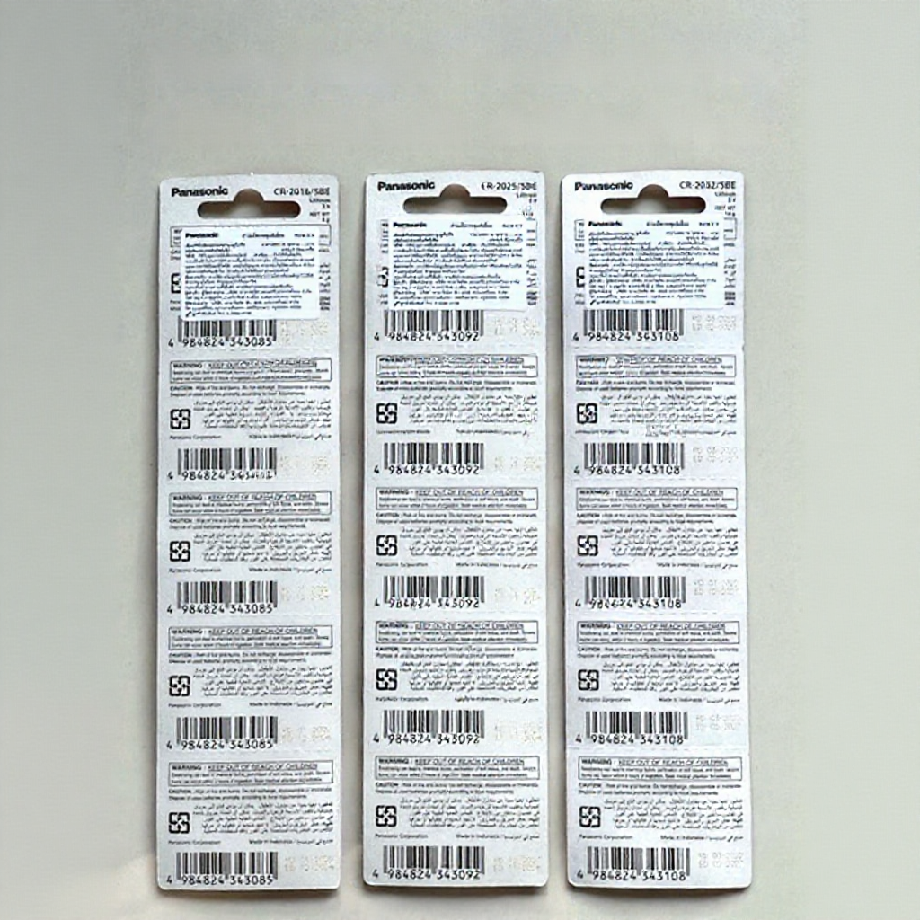 แท้ 100% ถ่าน Panasonic CR2016,CR2025,CR2032 ยกแพ็ค 5ก้อน