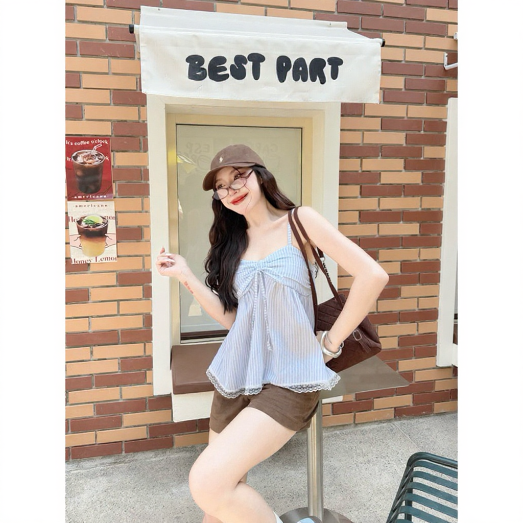 Twenty Top เสื้อสายเดี่ยวผู้หญิง แต่งโบว์