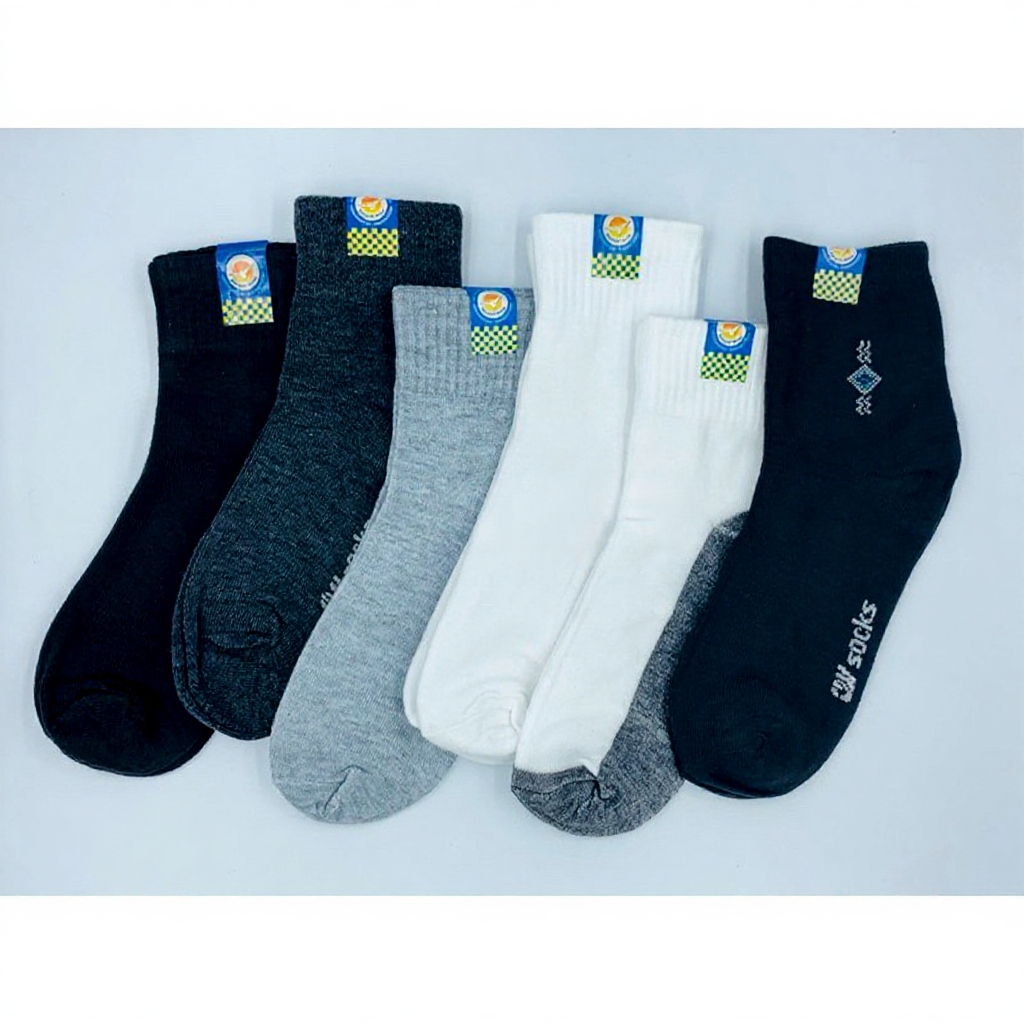 OW Socks ถุงเท้าทำงานข้อกลาง 804 แพ็ค 12 คู่
