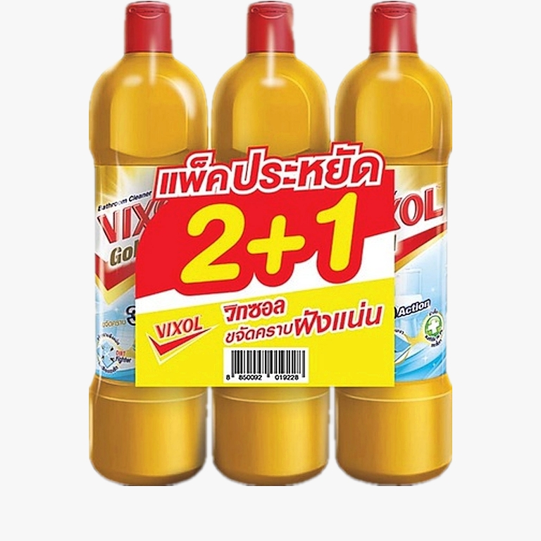 น้ำยาทำความสะอาดห้องน้ำ VIXOL 900ml แพ็ค3 ทอง