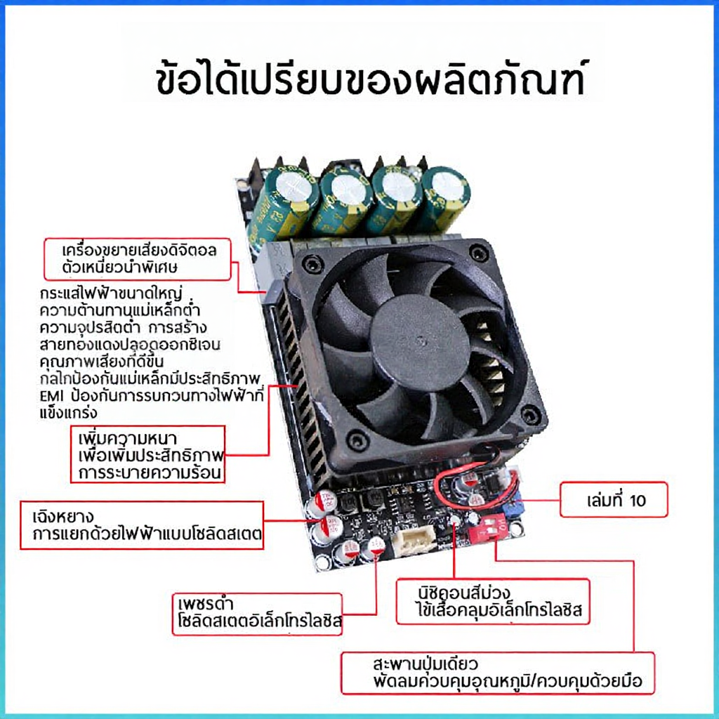 แอมป์จิ๋วขับซับ zk3002 TPA3255 300Wx2 zk 3002